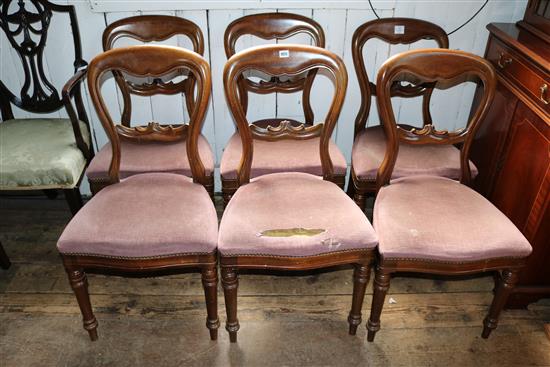 Six Victorian mahogany dining chairs(-)
